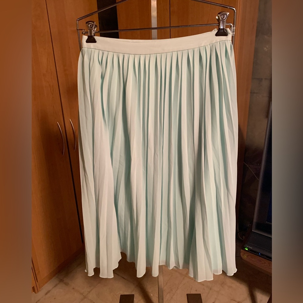 Twik Mint Green A-Line Pleated Skirt